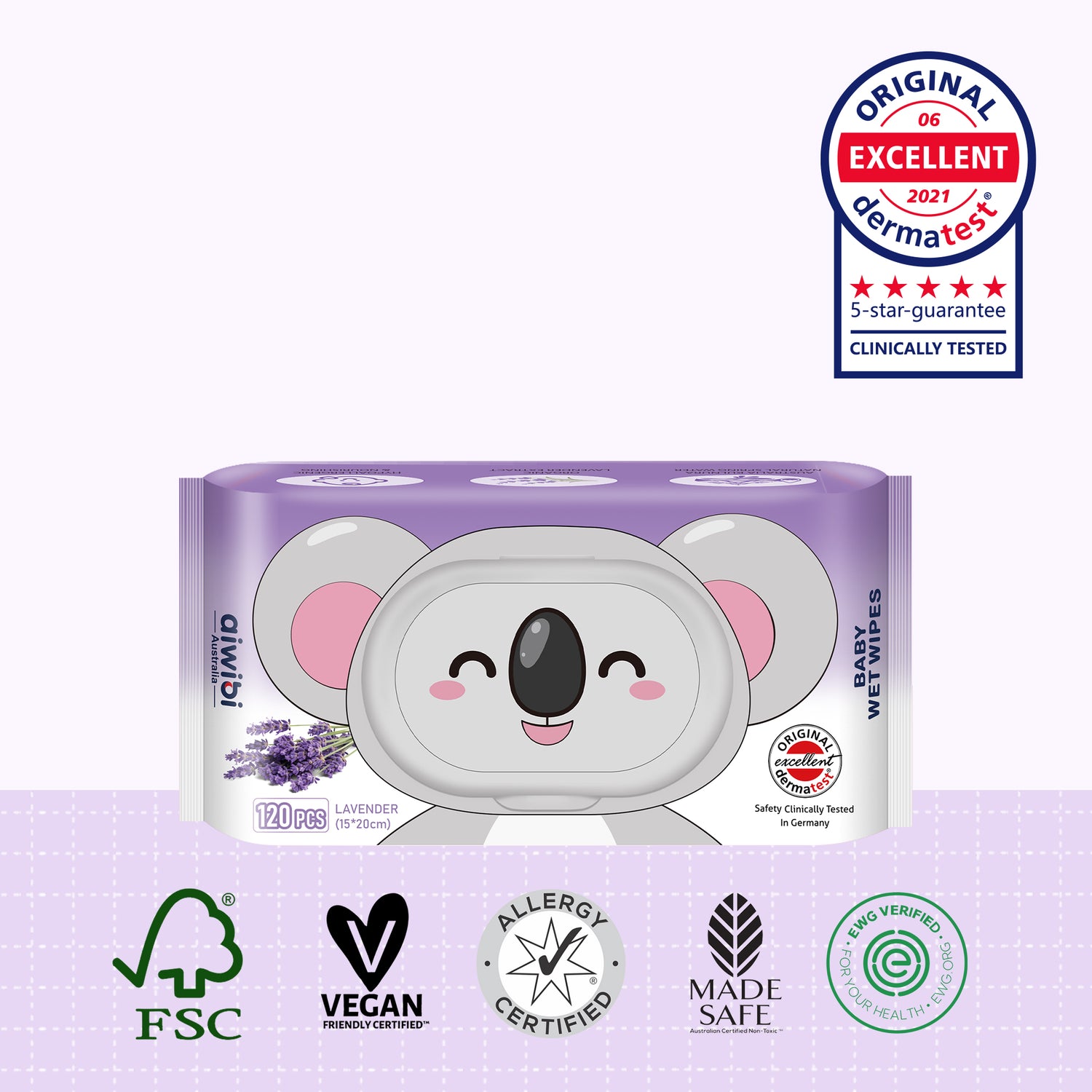 Детские влажные салфетки с лавандой Aroma 15*20 см 50/80/120 шт