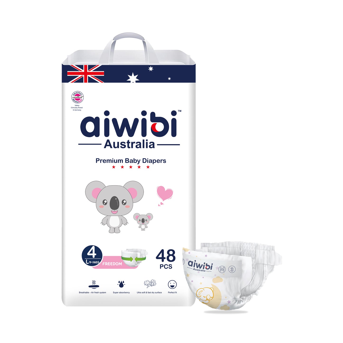 Aiwibi Premium Gentle Night Baby Diapers 4-48 Pcs